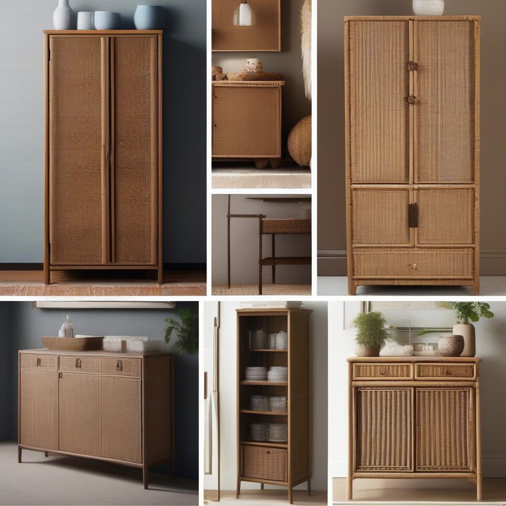 Variety of wicker cabinet styles and designs