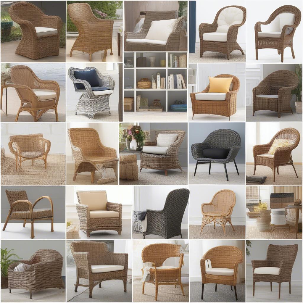 Different Wicker Chair Styles and Sizes with Varying Weight Capacities