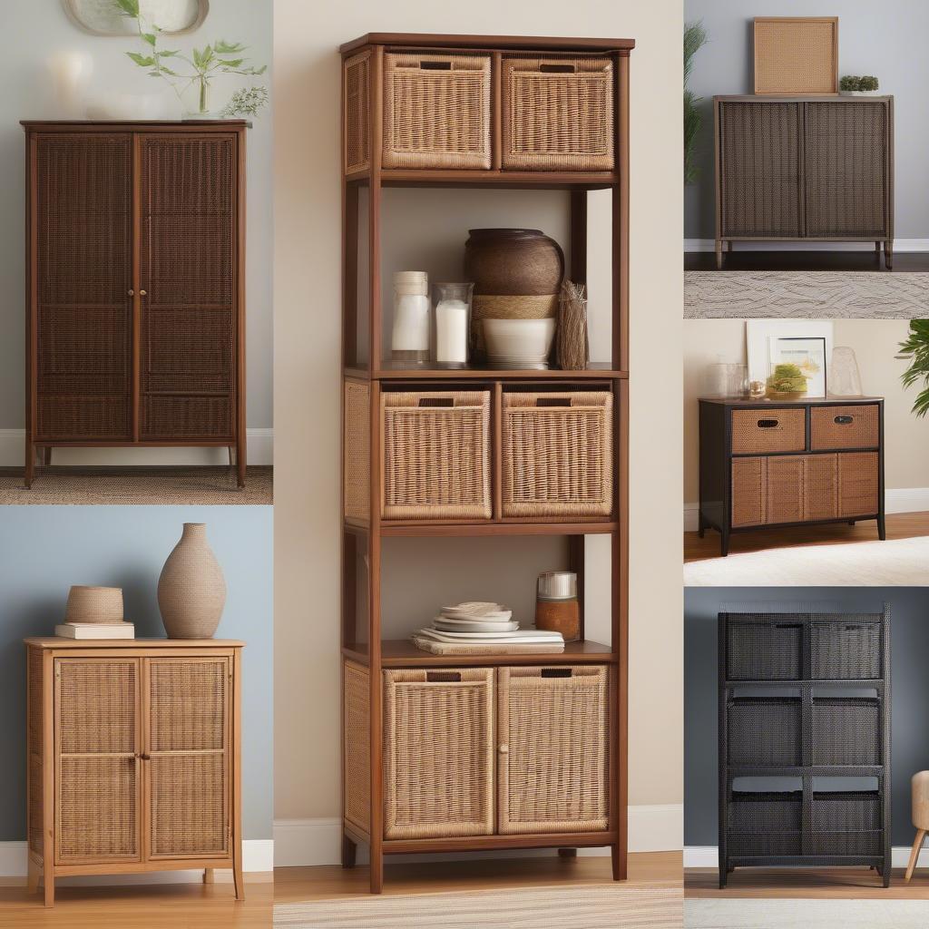 Different Wicker Cubby Cabinet Styles