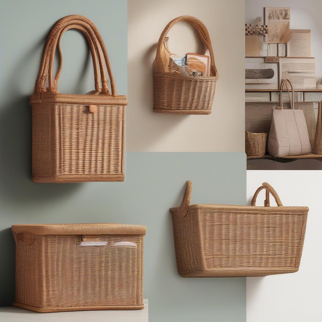 Variety of wicker magazine holder styles