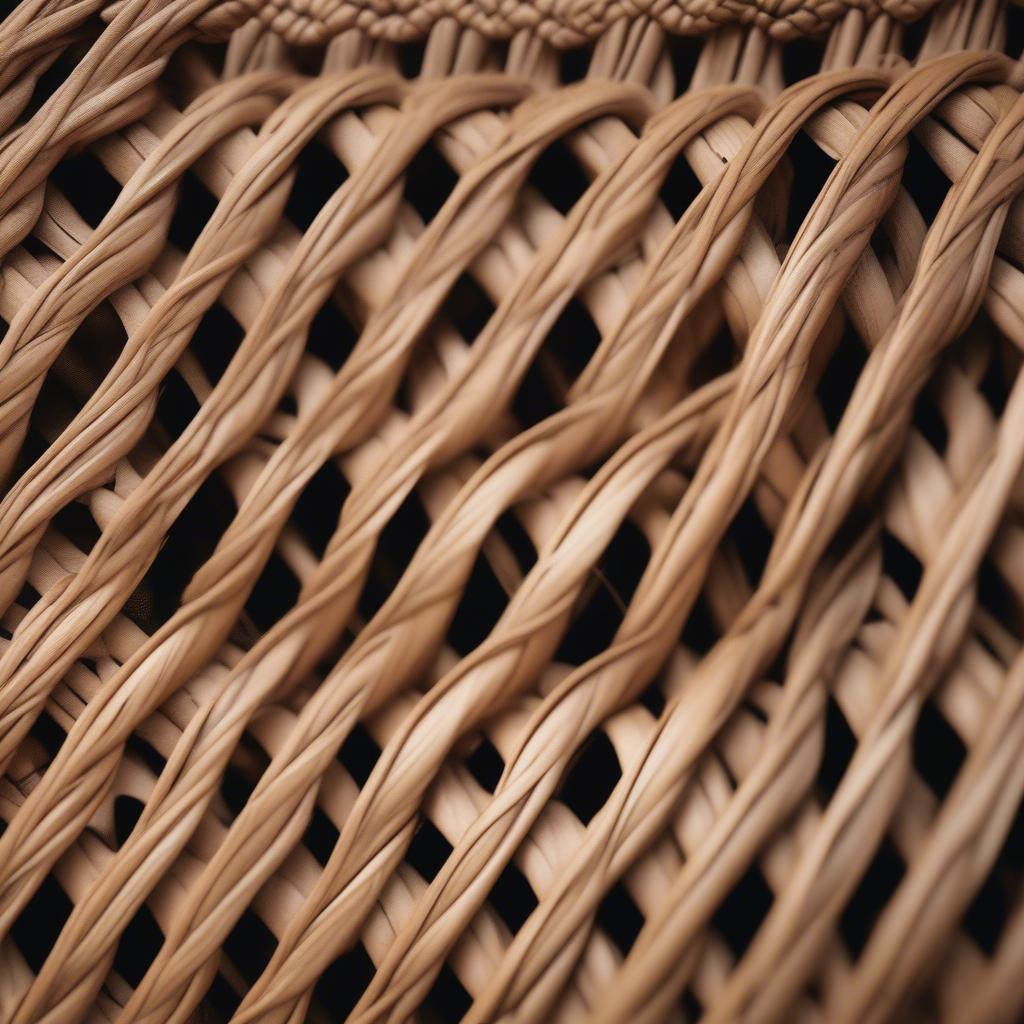 Close up of different wicker weave patterns