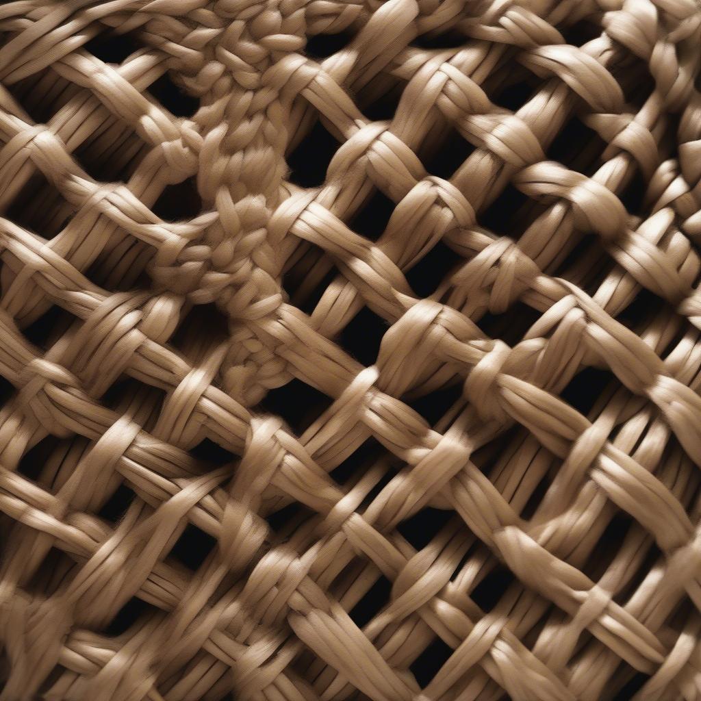 Close-up of various wicker weave patterns