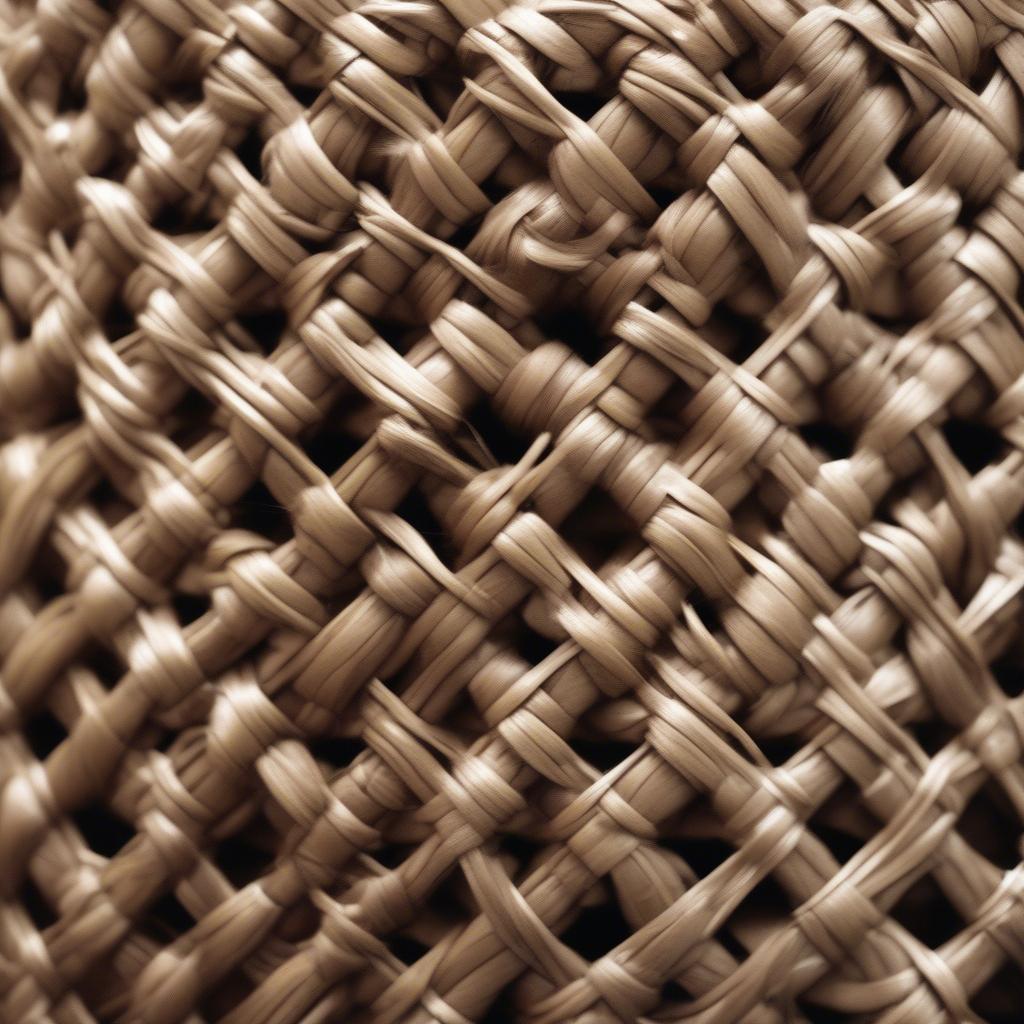 Close-up view of different wicker weaving styles, showcasing the intricate craftsmanship and variations in texture.