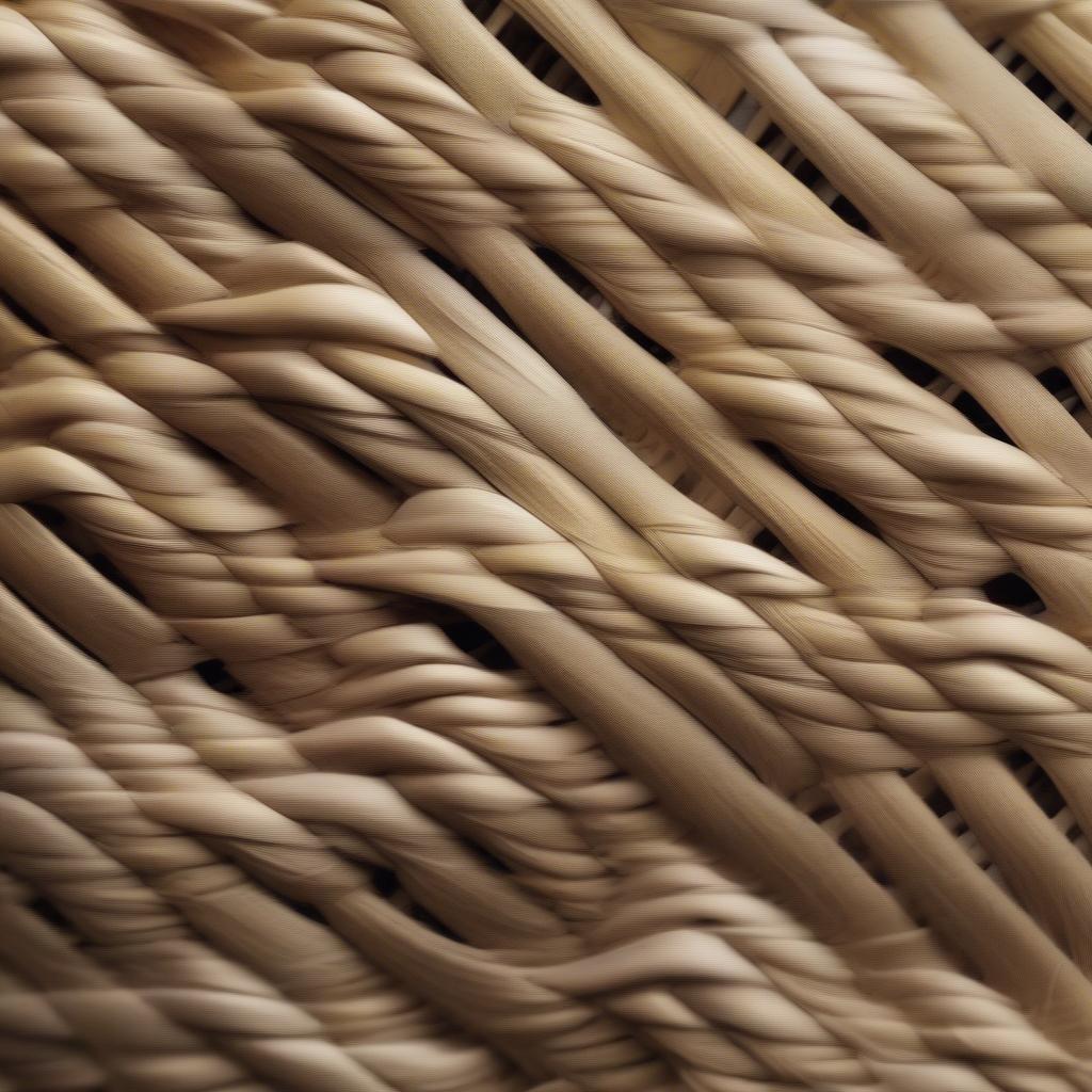 Different wicker weaving techniques on storage chests