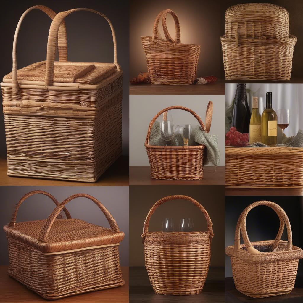 Different Styles of Wicker Wine Baskets