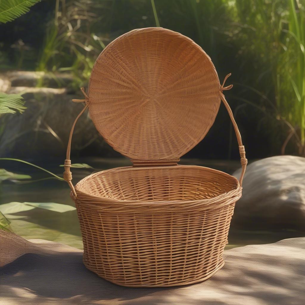 Eco-friendly wicker fish basket.