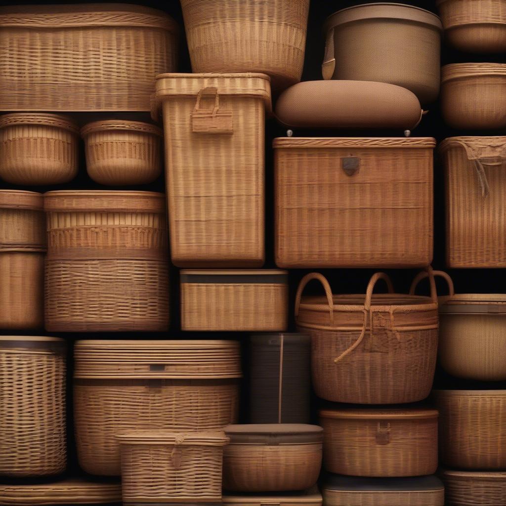 Various Extra Large Wicker Storage Baskets with Lids