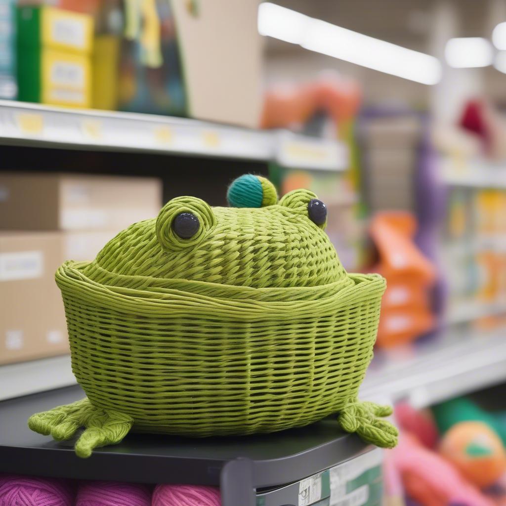 Frog wicker storage basket at Home Depot