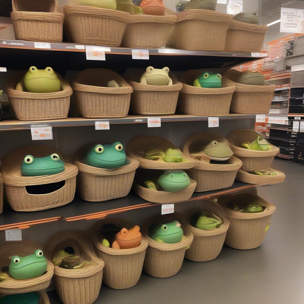 Frog wicker storage basket at Home Depot