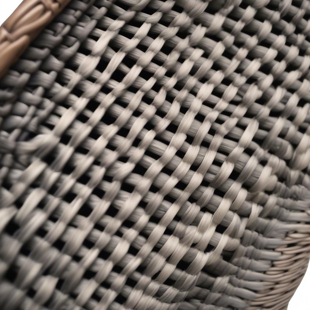 Close-Up of Grey Wicker Trunk Weave