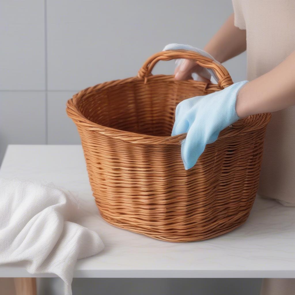 Cleaning a Gymax Wicker Basket