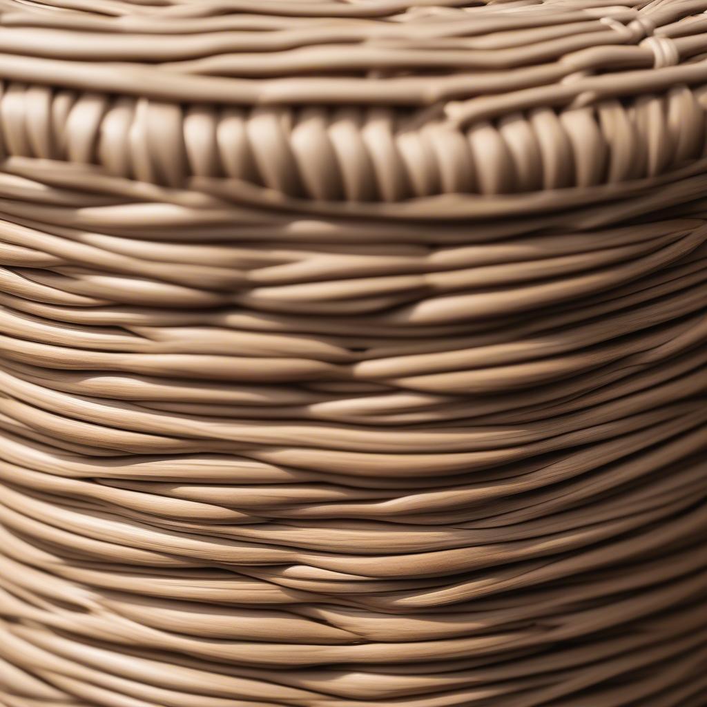 Close-up View of Hampton Bay Wicker Storage Stool