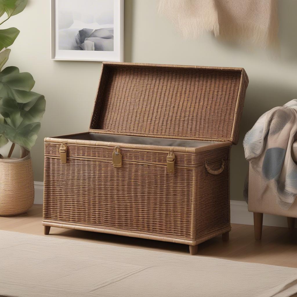 Happimess Caden 46 Wicker Storage Trunk Overview