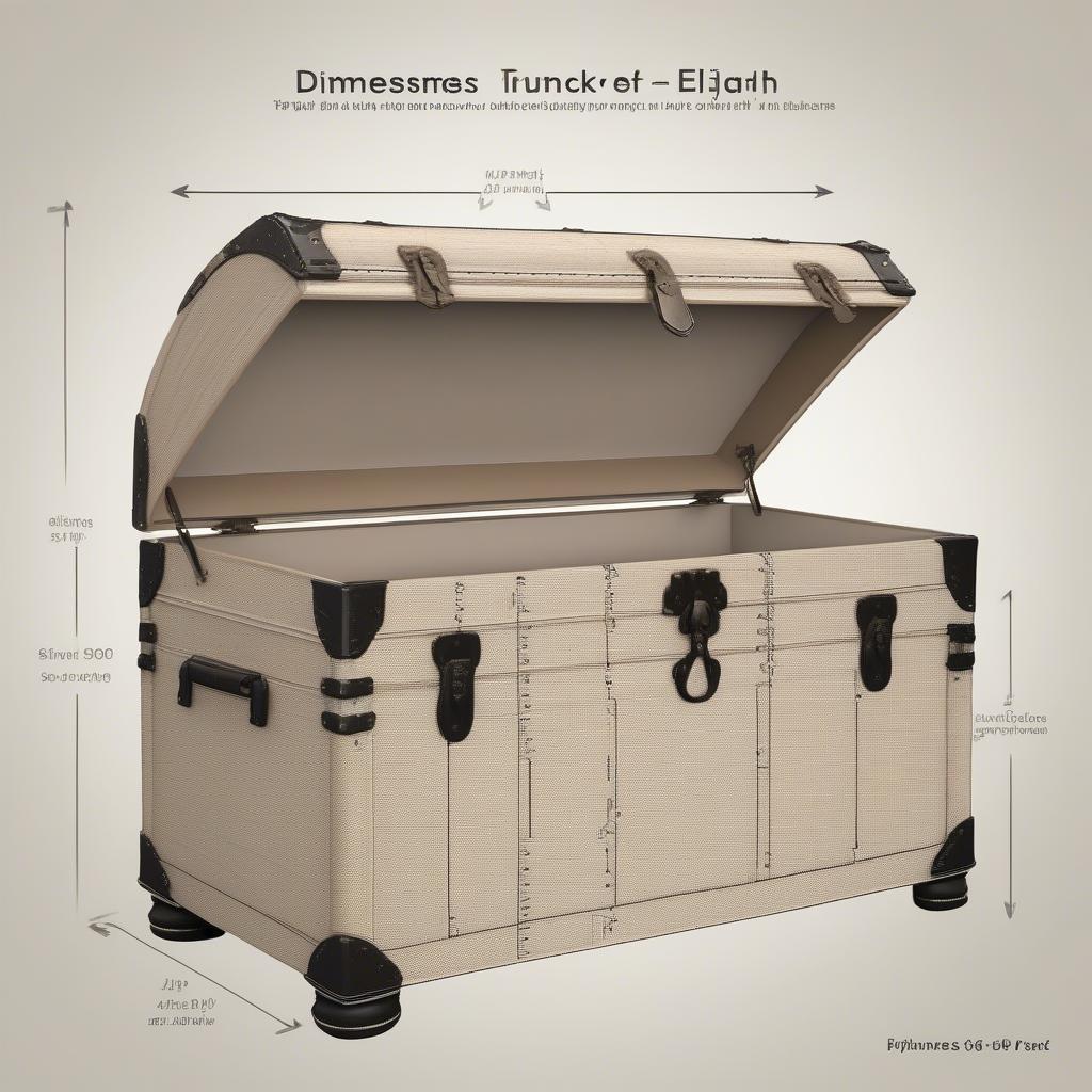 Happimess Elijah Wicker Trunk HPM9002 Dimensions Diagram