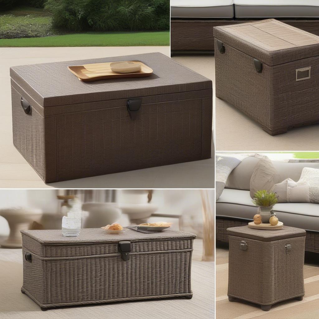 Heatherstone Wicker Patio Storage Trunk Coffee Table Styles