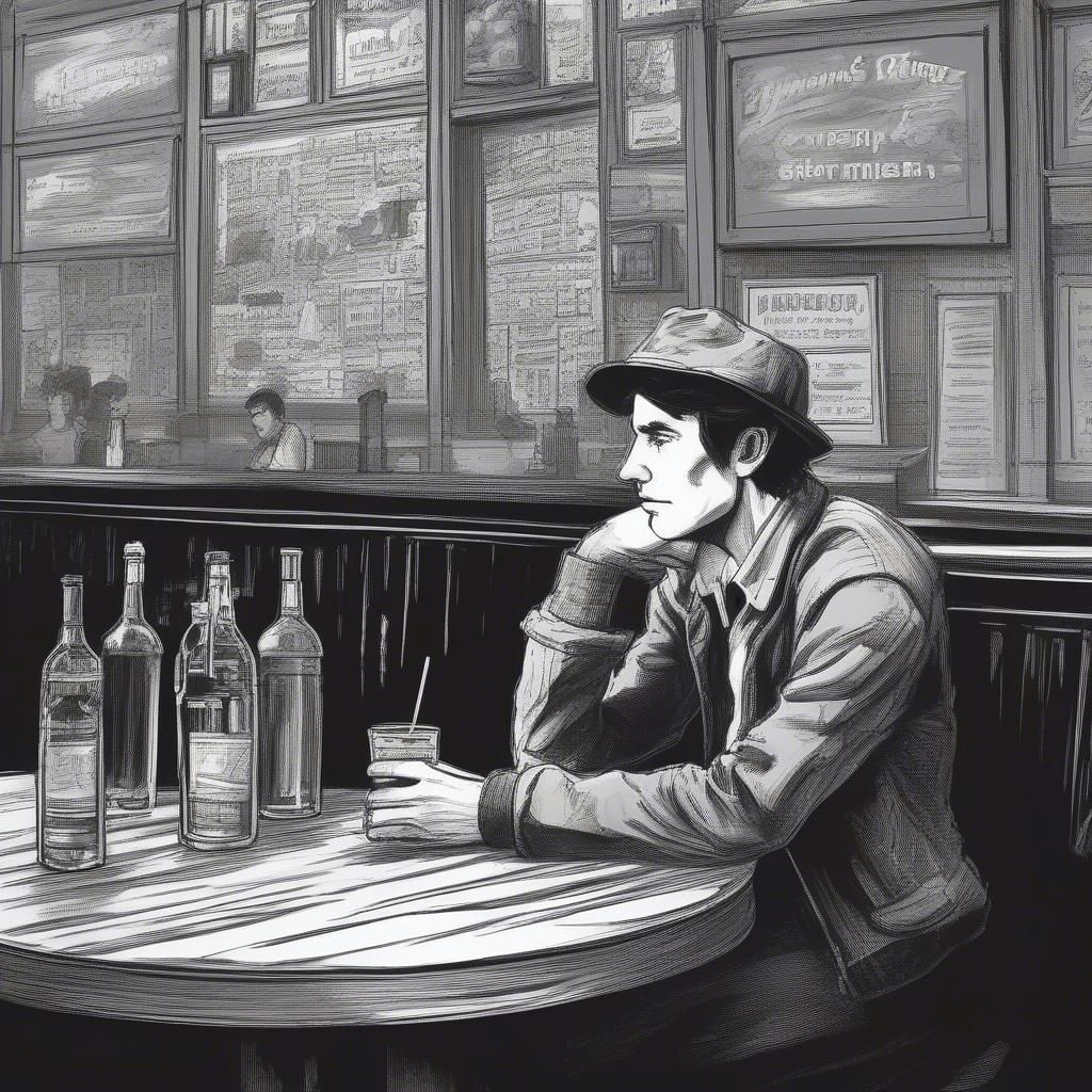 Holden Caulfield experiencing loneliness at the Wicker Bar