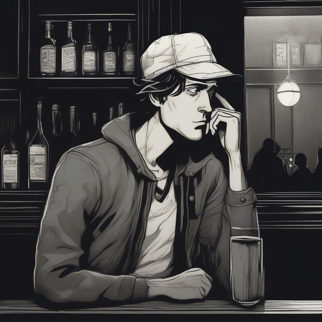 Holden Caulfield Leaving the Wicker Bar