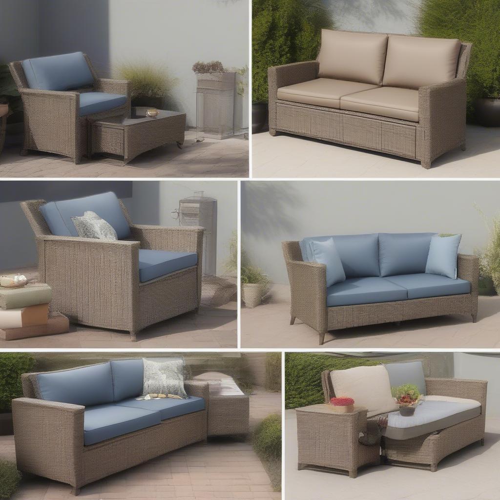 Comparing Sizes of Outdoor Wicker Loveseats with Storage