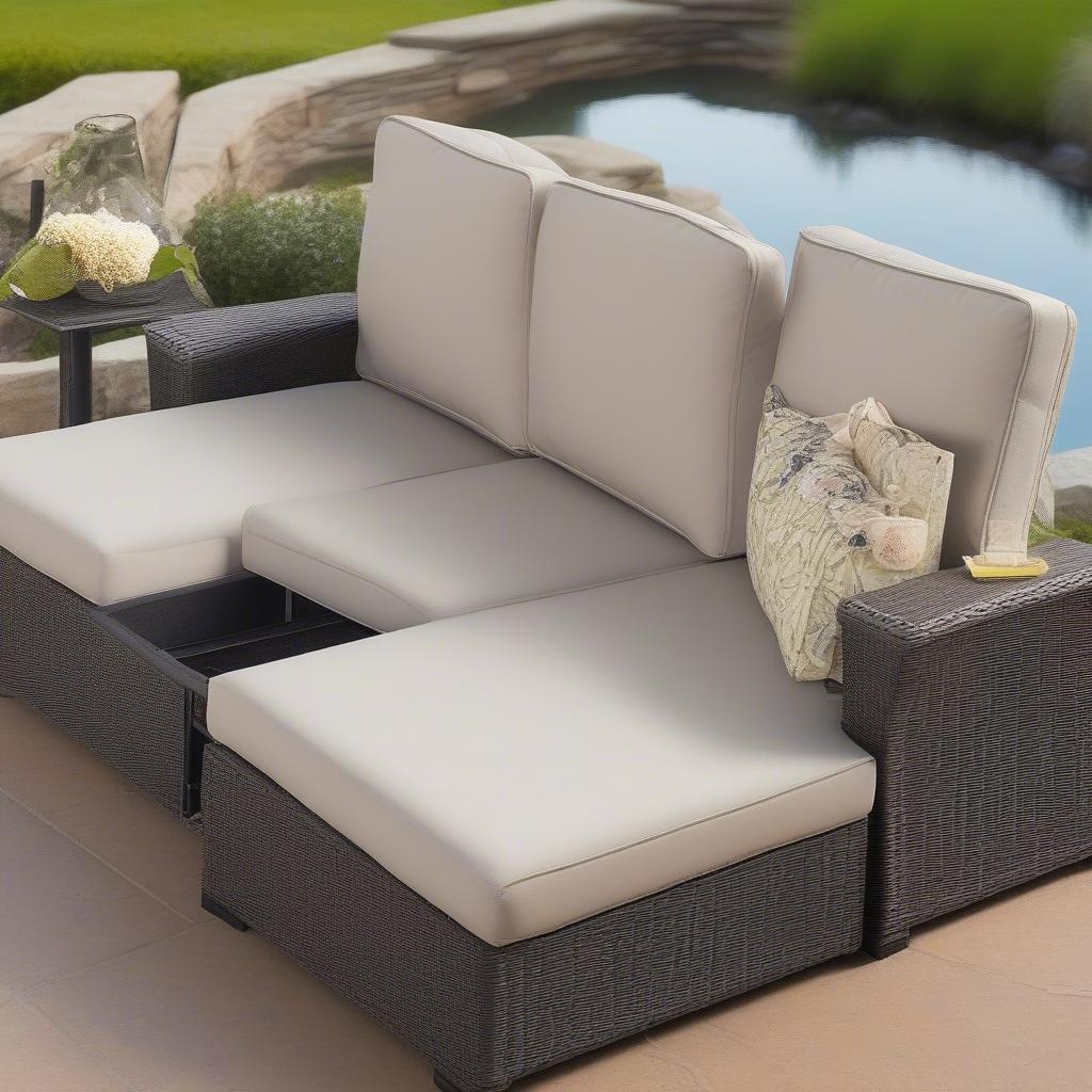 Different Styles of Outdoor Wicker Loveseats with Storage