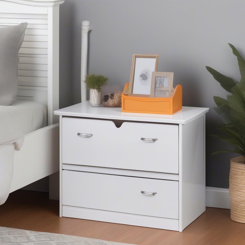 Honey Can Do Wicker Storage Chest in Bedroom Setting