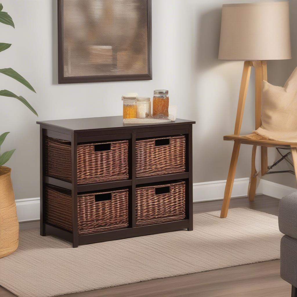 Honey Can Do Wicker Storage Chest in Espresso Finish - Overview