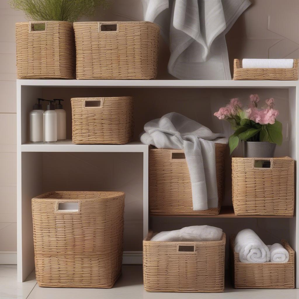 Hyacinth Wicker Storage Baskets in Different Sizes