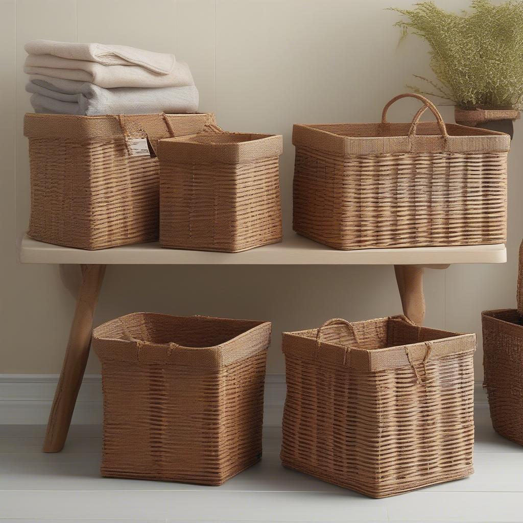 Hyacinth Wicker Storage Baskets in Various Sizes and Shapes