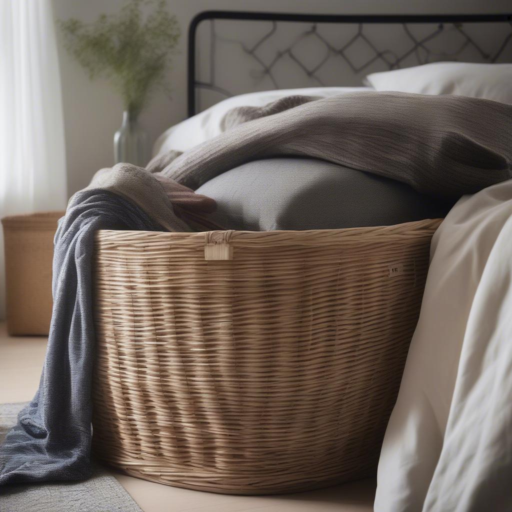 Ikea 113 Wicker Basket in Bedroom Storage