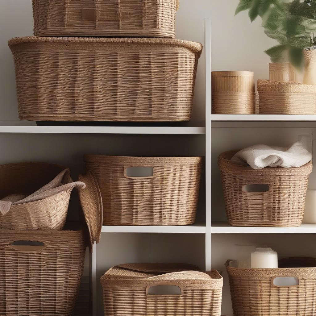 Variety of IKEA Wicker Storage Baskets