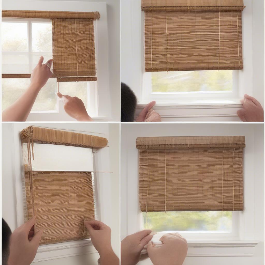 Installing indoor wicker blinds