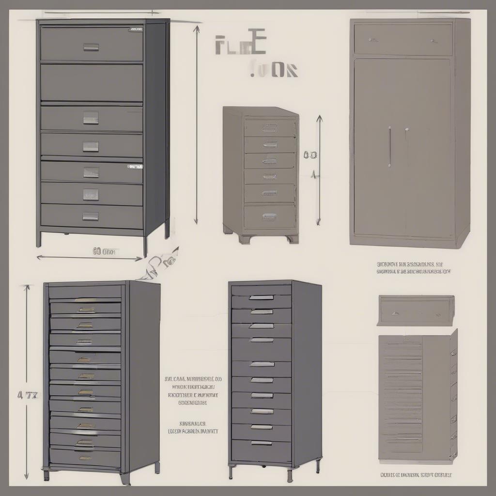 Iron and Wicker File Cabinet Size Comparison