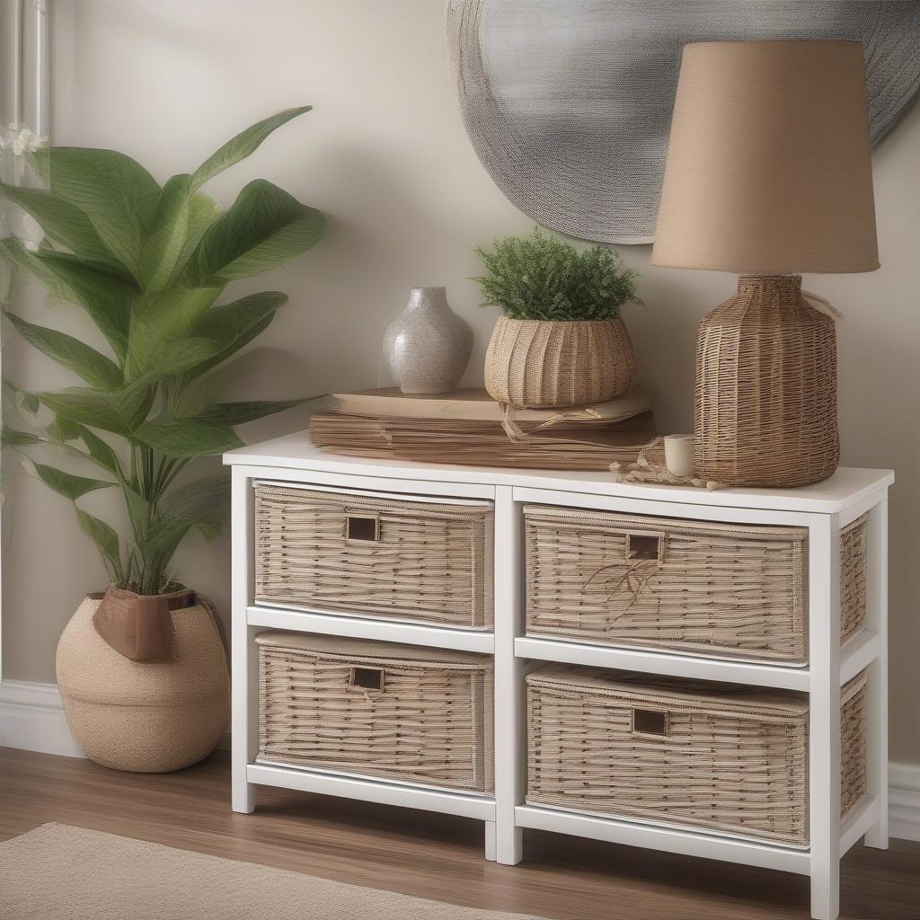 Jeco Wicker Storage Boxes in Home Decor