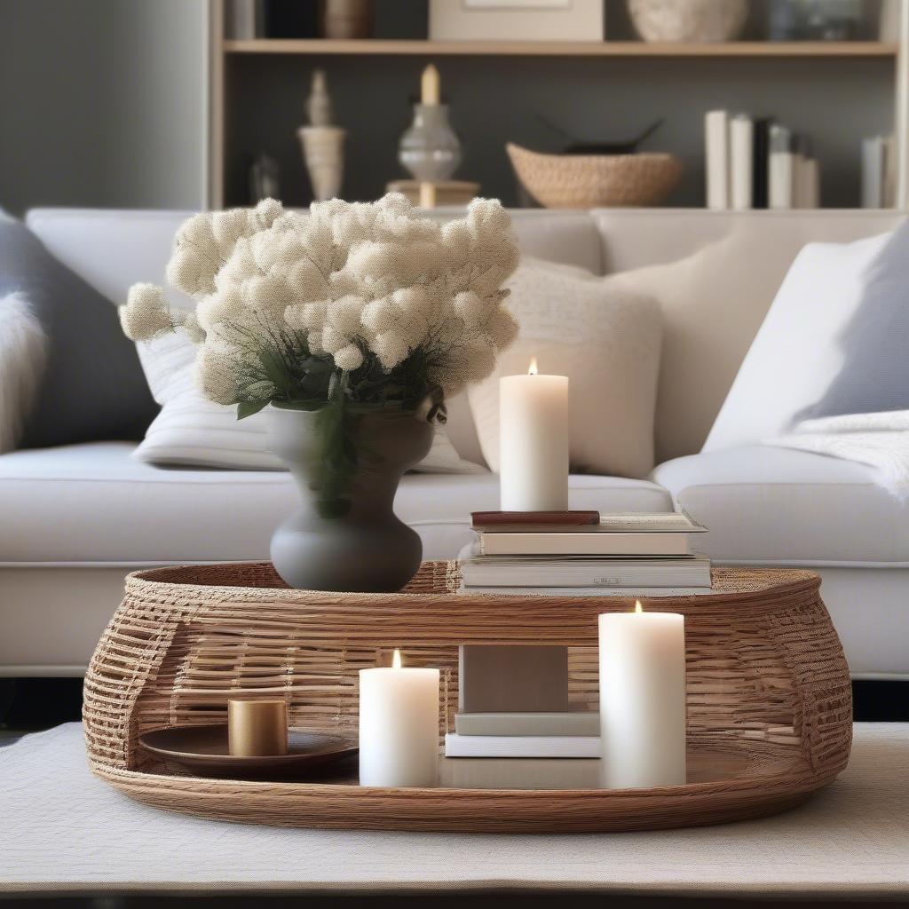 Decorating Ideas for the Jesse Wicker Storage Coffee Table