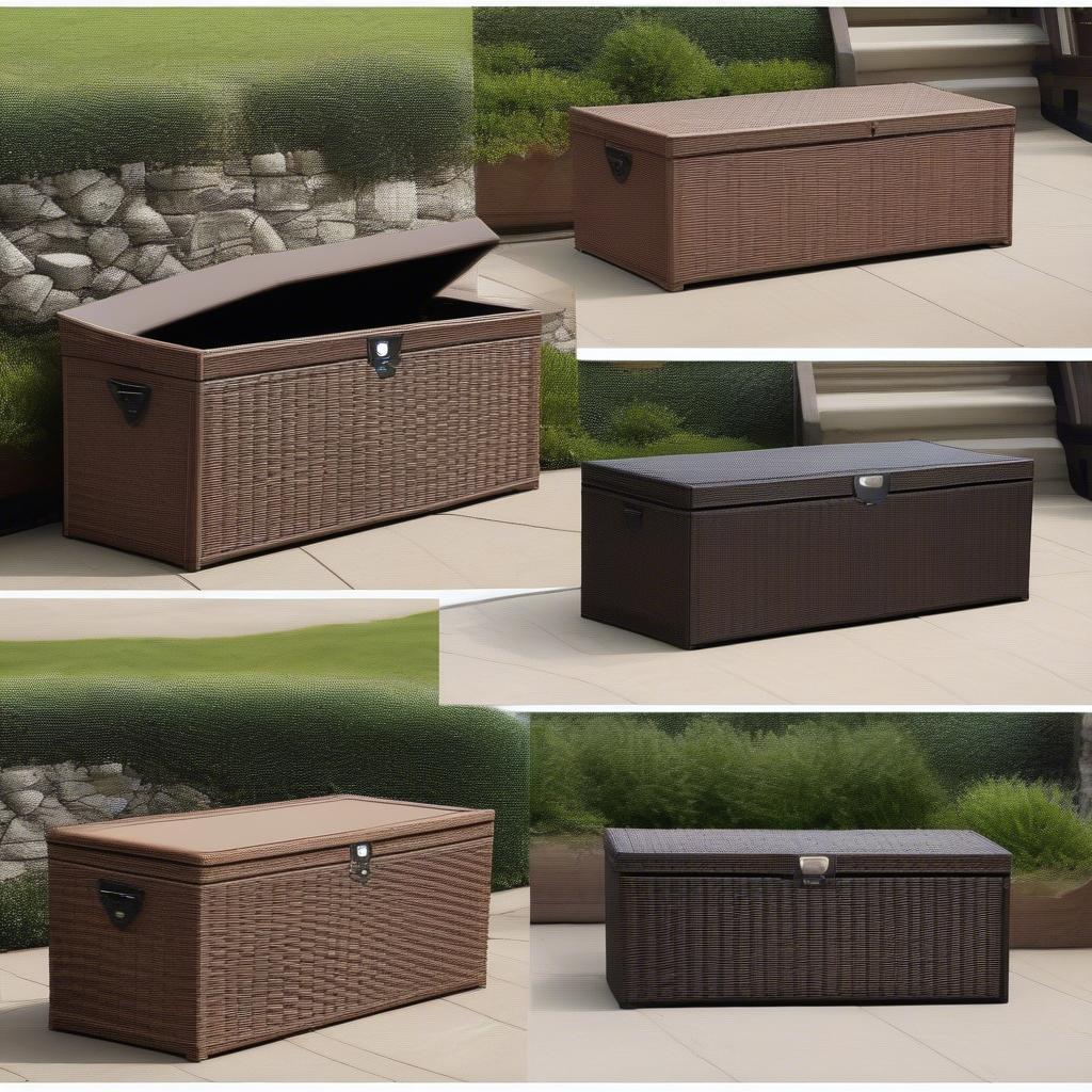 Landry Brown PE Wicker Deck Box Sizes