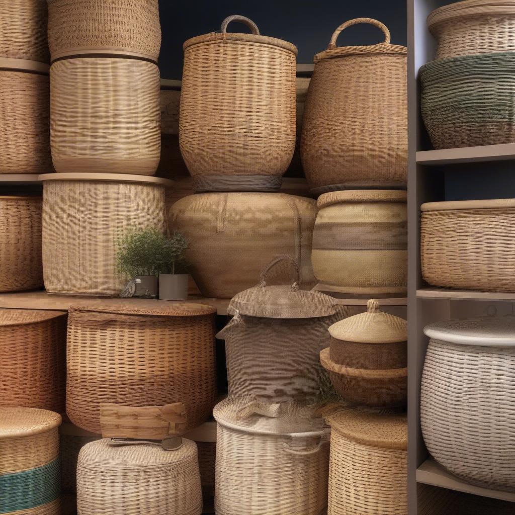 Different Materials for Large Round Wicker Storage Baskets