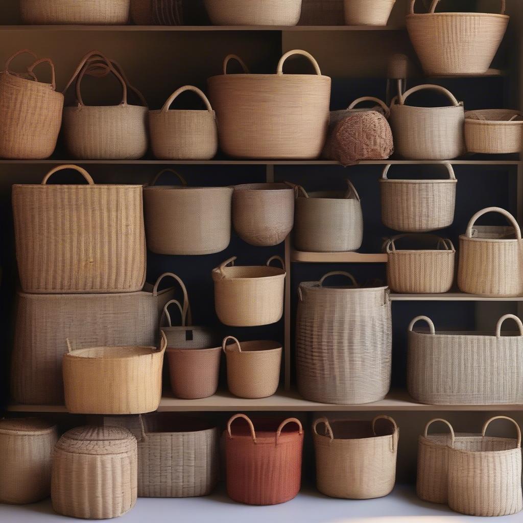 Variety of Large Wicker Storage Baskets