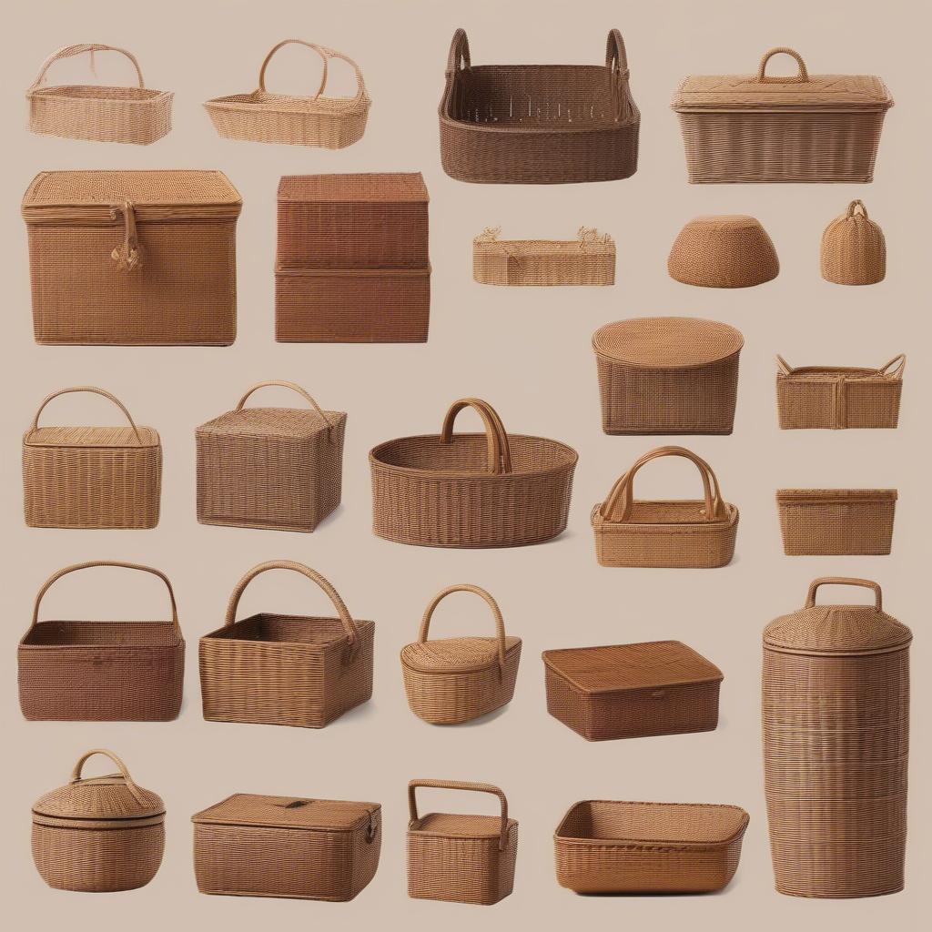 Variety of Lidded Wicker Baskets