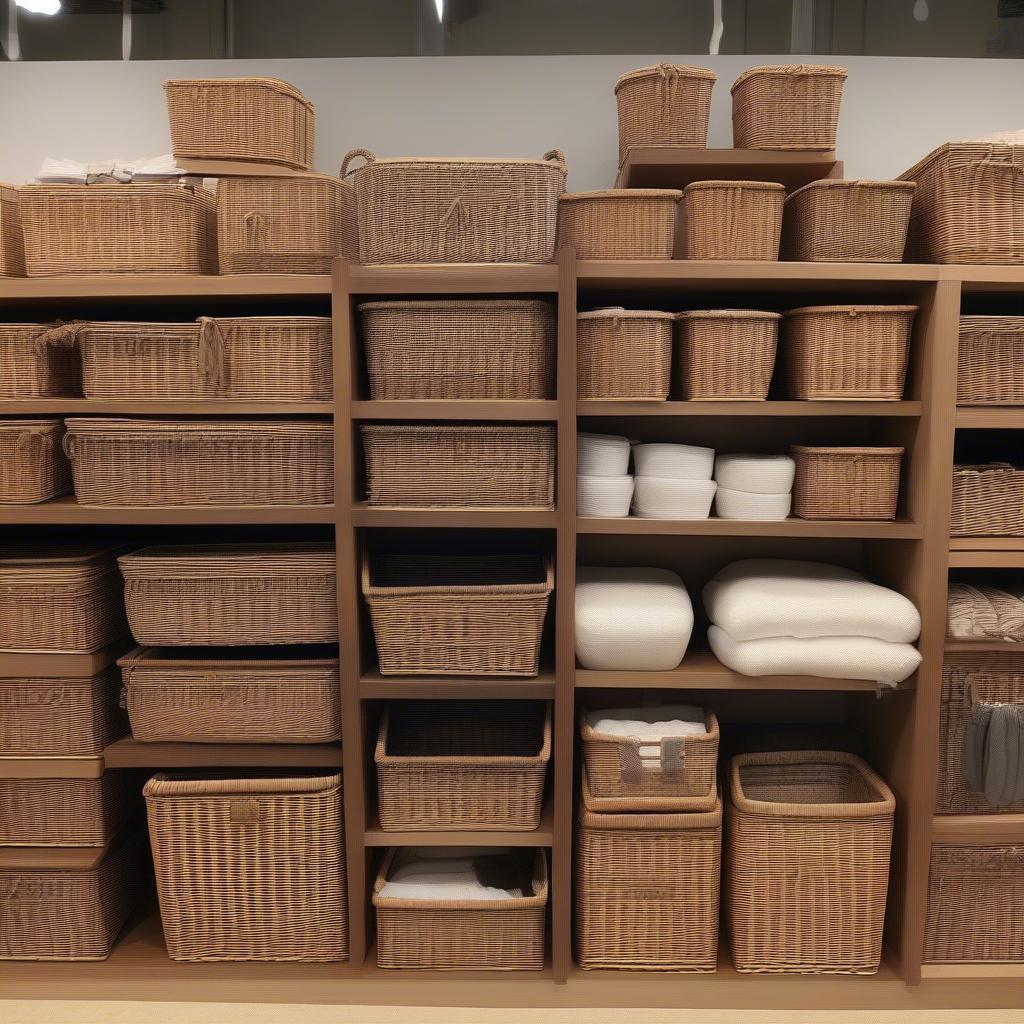 Wicker storage baskets at London Drugs