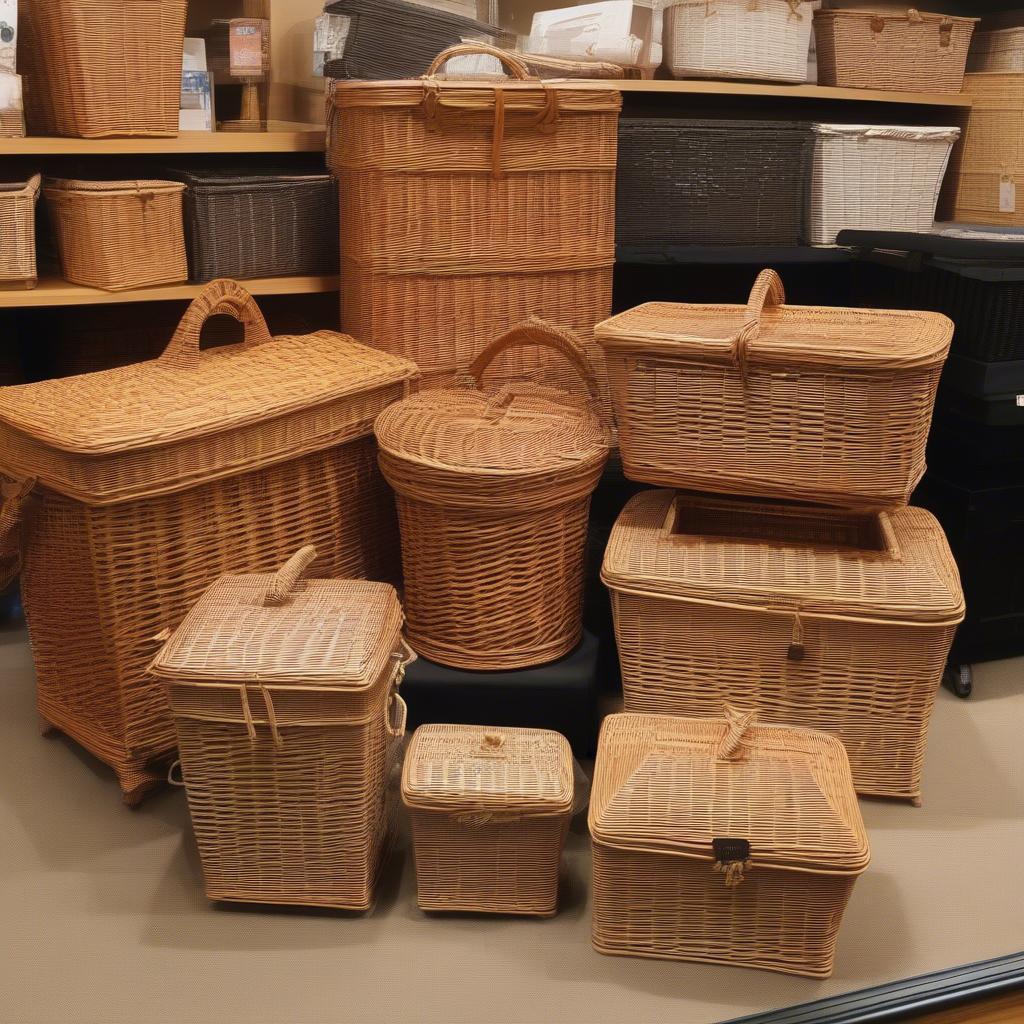 Wicker storage hampers at London Drugs