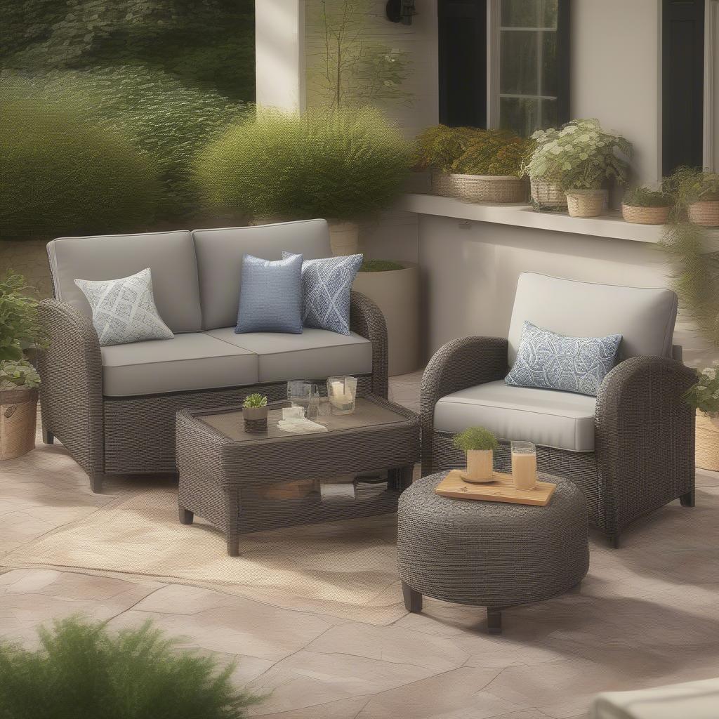 Lowe's Outdoor Wicker Storage Loveseat Sizes