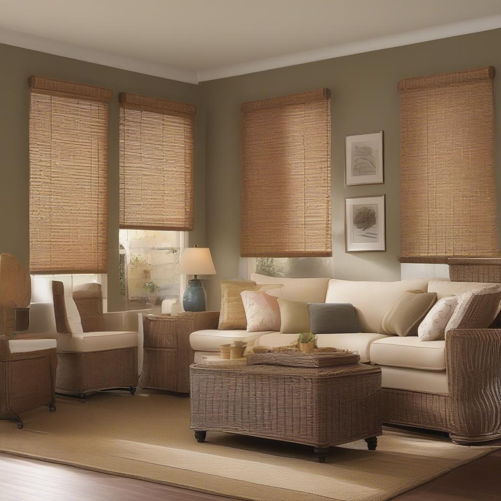 Variety of wicker blinds available at Lowes