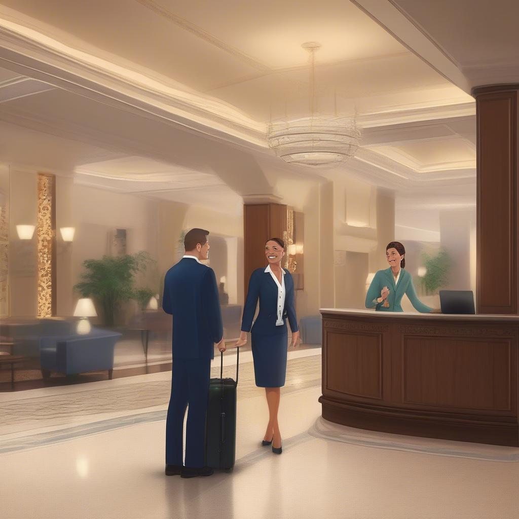 Hotel Concierge Assisting with Luggage Storage