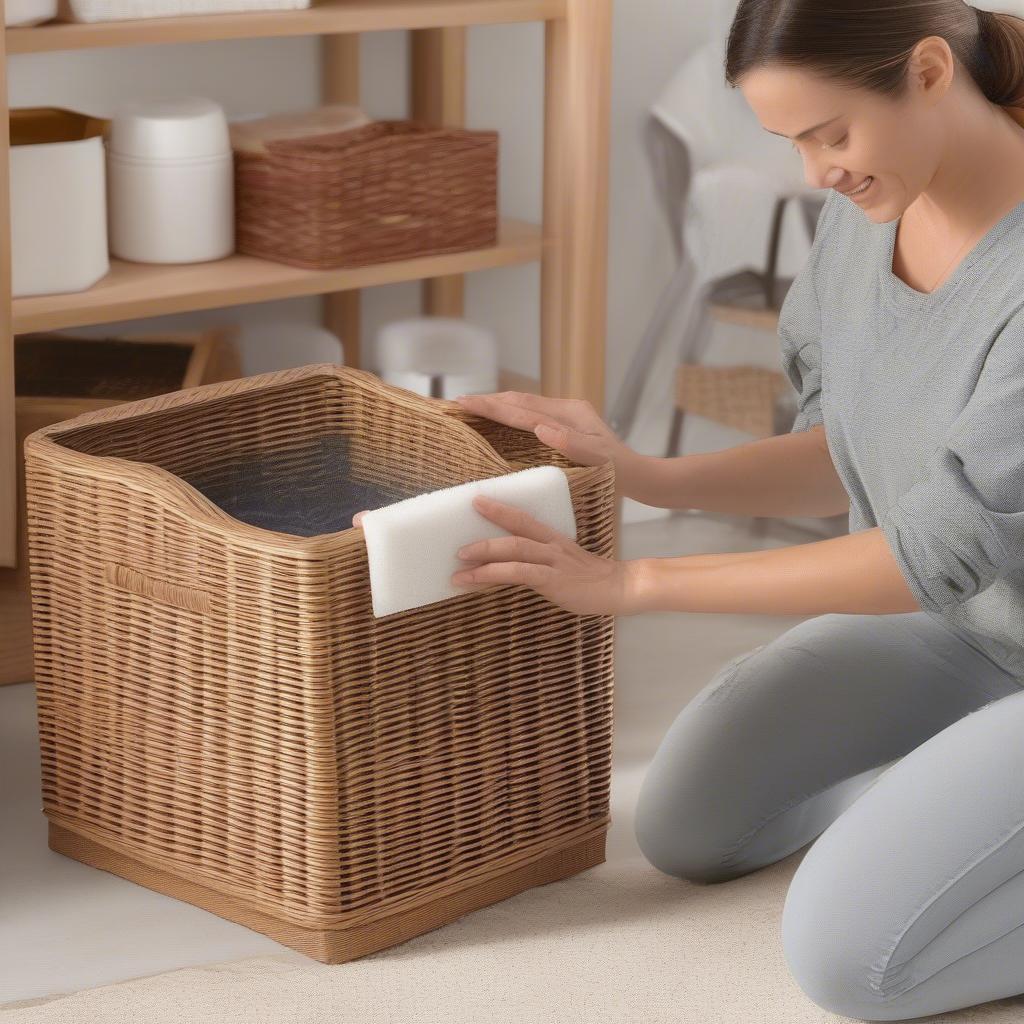 Cleaning a Mainstays Cassel Wicker Storage Cube