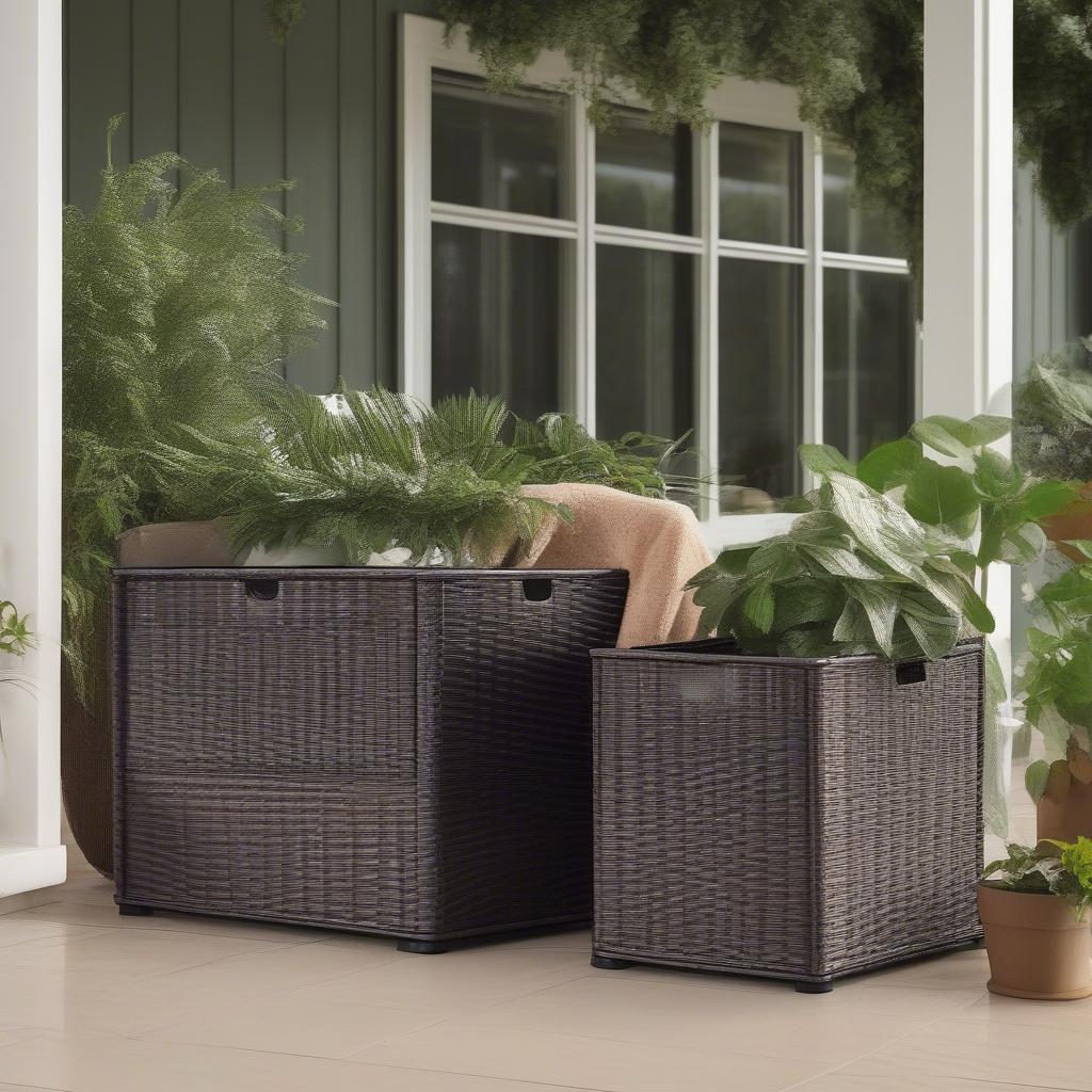 Mainstays Cassel Wicker Storage Cube Withstanding Rain