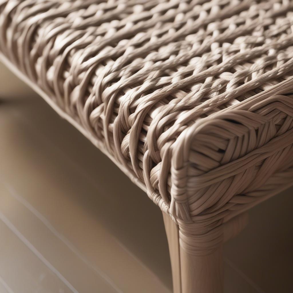 Close-Up of Martha Stewart Gracie Oaks Wicker Storage Bench