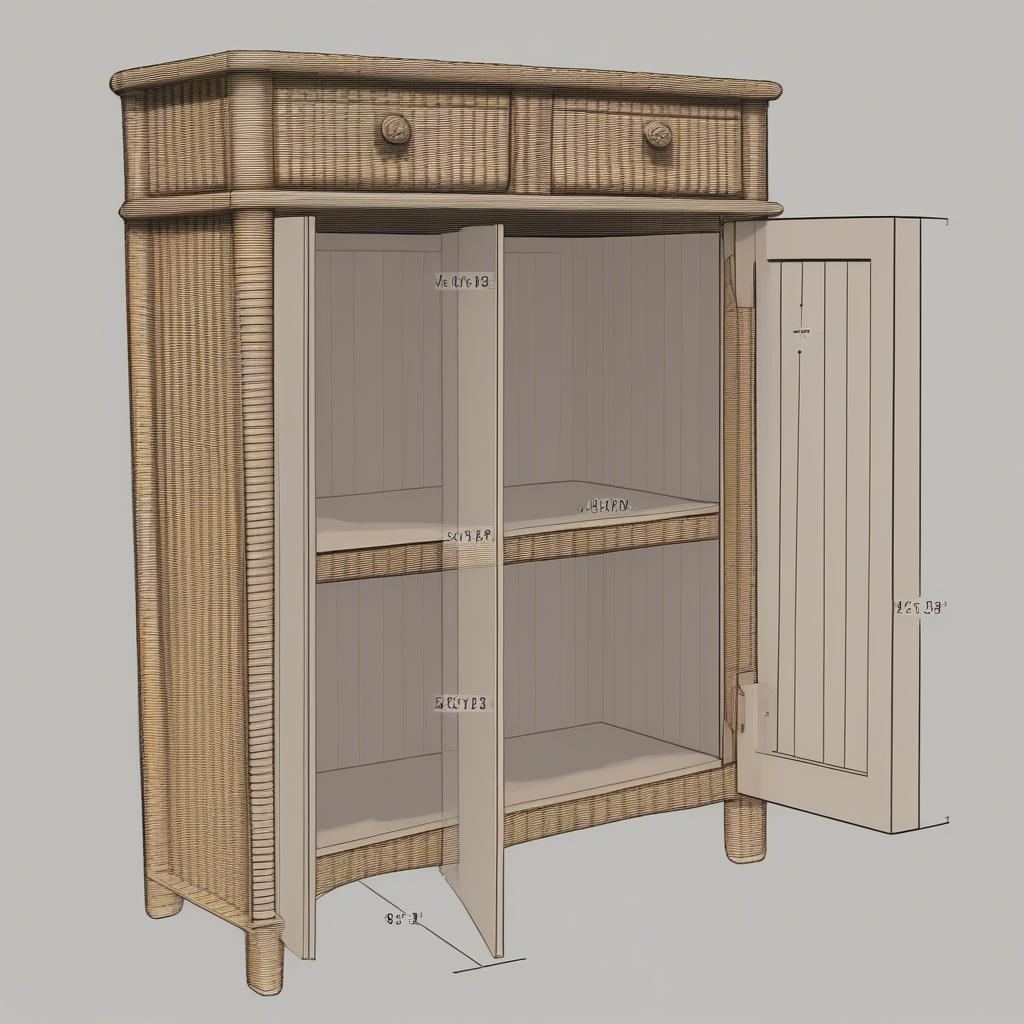 Measuring Wicker Cabinet Dimensions