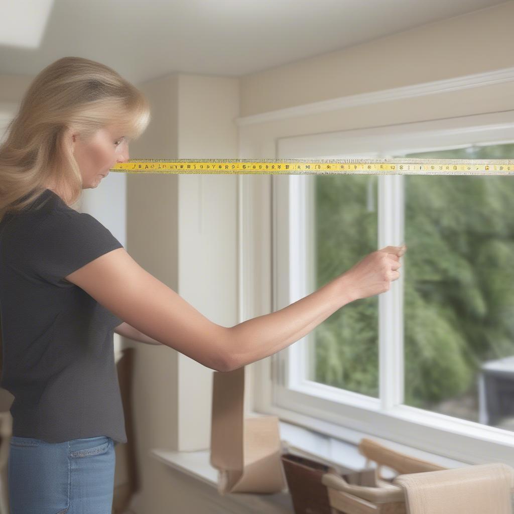 Measuring Window for Wicker Blinds