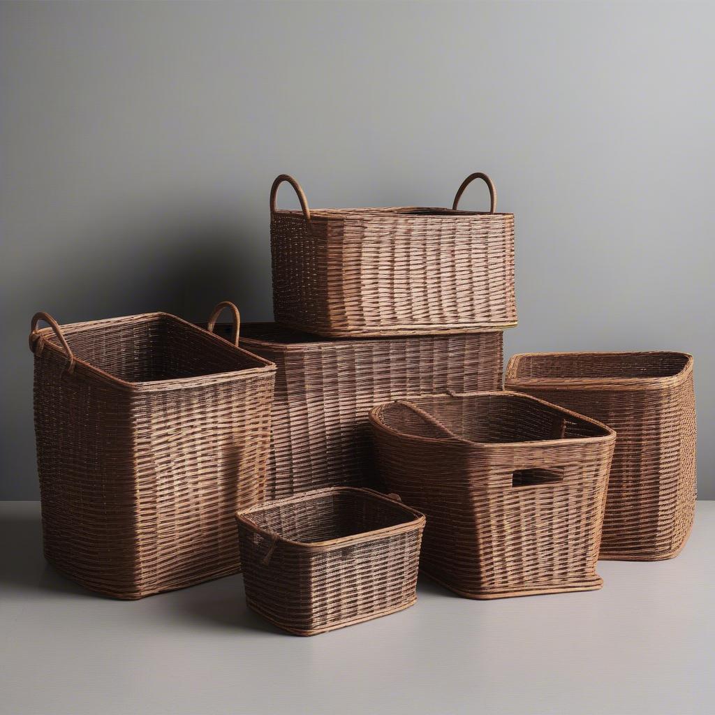 Variety of Metal Wicker Storage Baskets