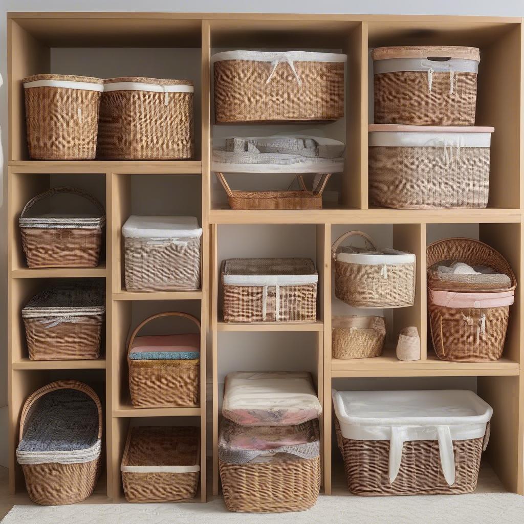 Variety of Nursery Wicker Storage Baskets