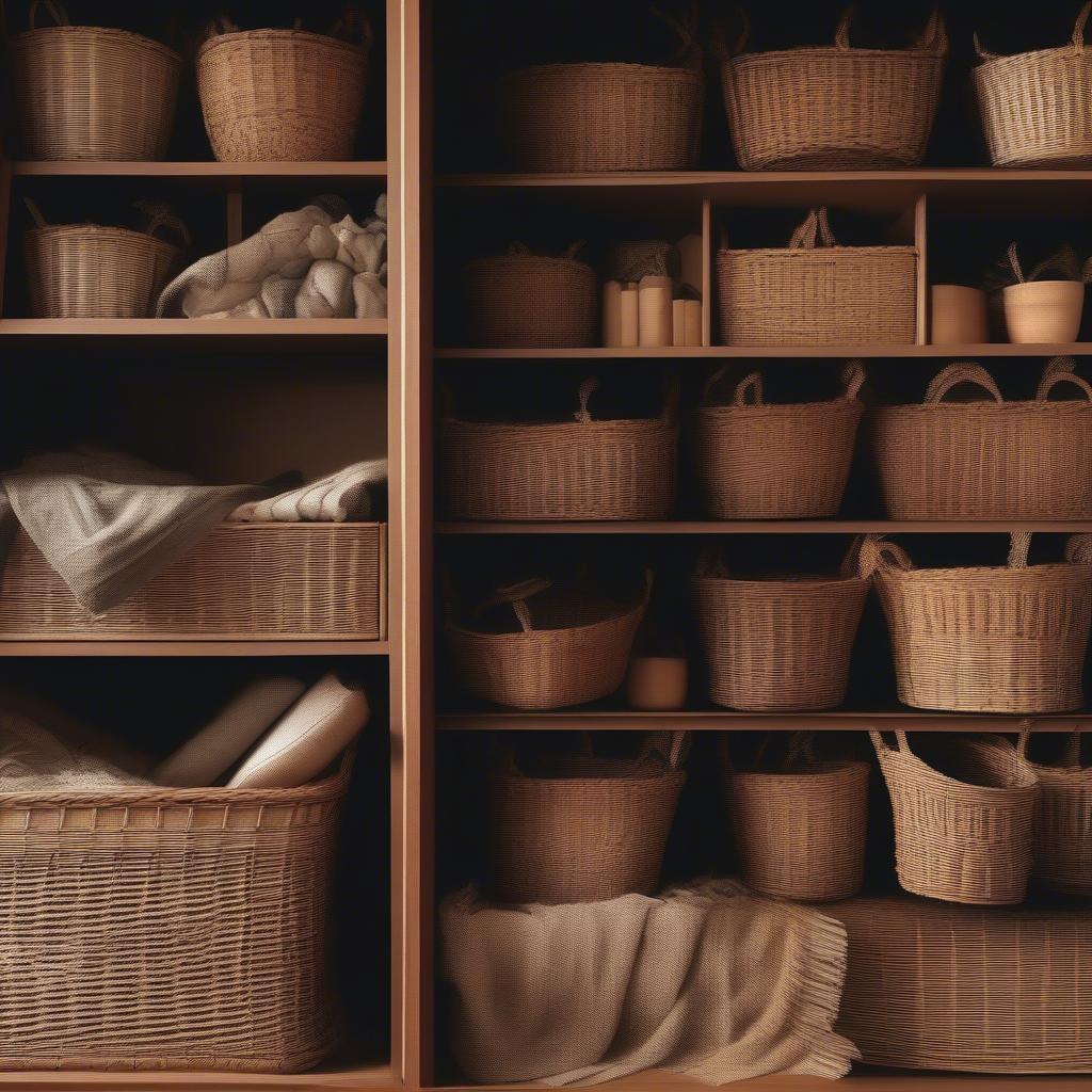 Old Wicker Basket Storage Ideas